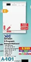 SEG BM 6001 6 PROGRAMLI BULAŞIK MAKİNESİ